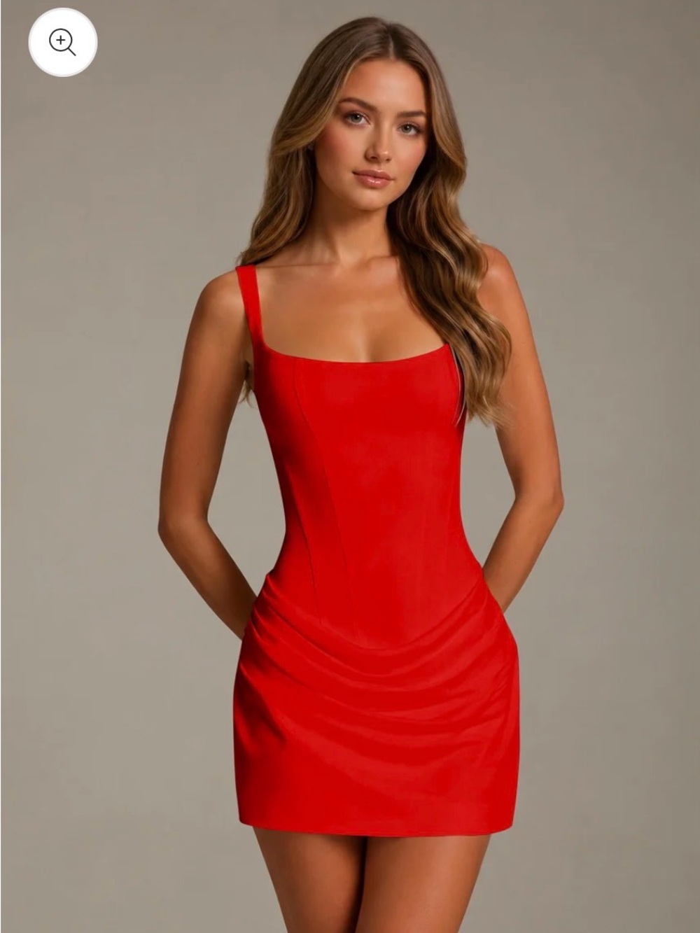 Sheath Square Neck Sleeveless Mini Dress with Ruffles Size 2